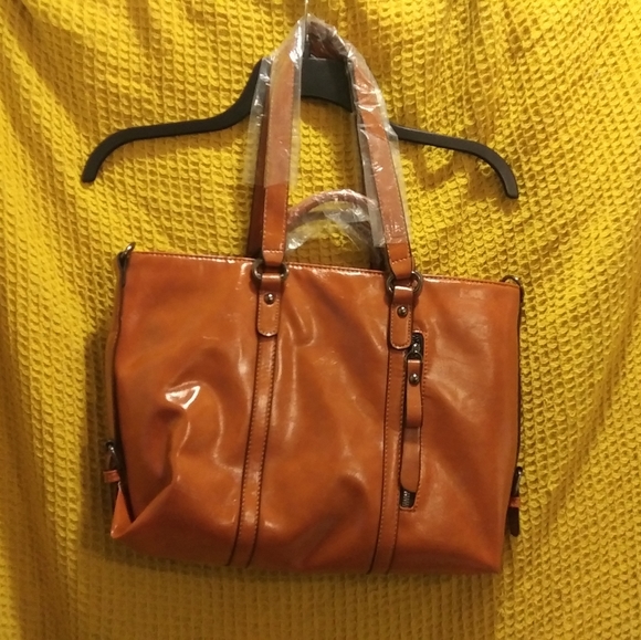 Handbags - New Orange Brown Soft Briefcase/Work Bag